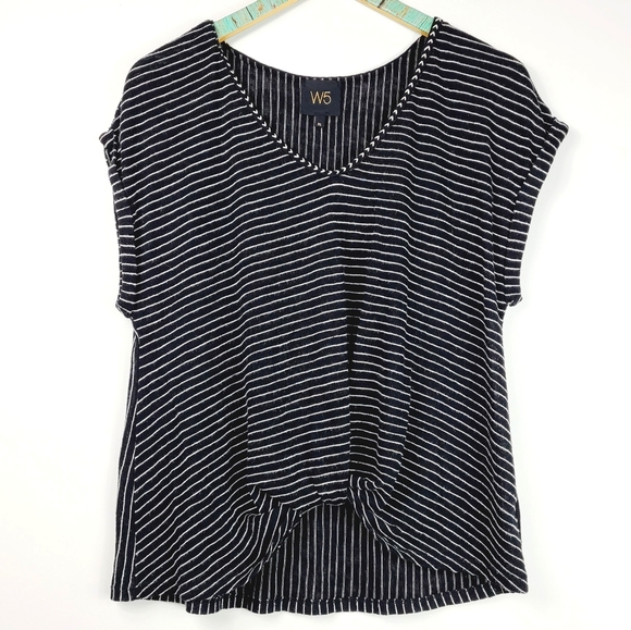 W5 Front Knot Short Sleeve Blouse XL - Picture 1 of 8